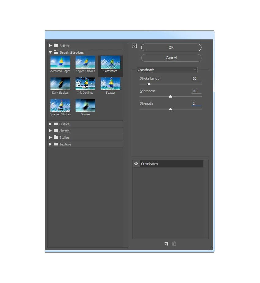 crosshatch settings