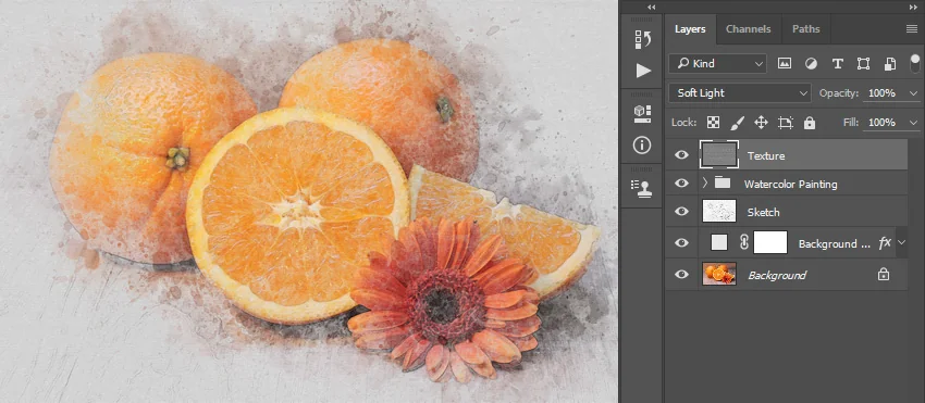 Now change the Blending Mode of this layer to Soft Light