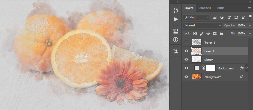 Control-click on this layer thumbnail to make a selection of this layer. Then, hide this layer, select the Background layer, and press Control-J on your keyboard to create a new layer using the selection. 