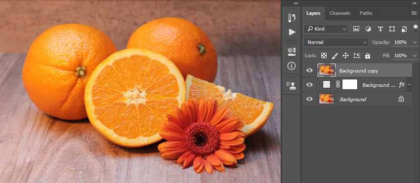 In this step we are going to create the sketch. Select the Background layer and press Control-J on your keyboard to duplicate it. Then, drag this layer to the top of the layers in the Layers panel.