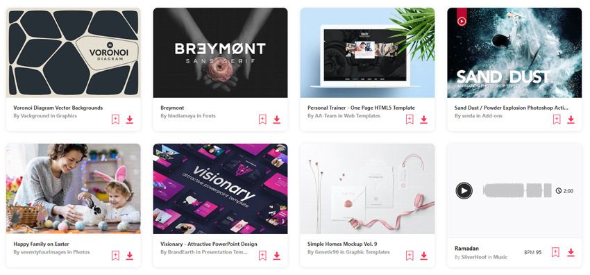 this month's freebies on Envato Elements