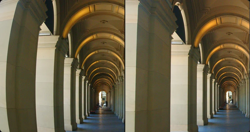 Lens distortion correction. Image: Blackmagic Design