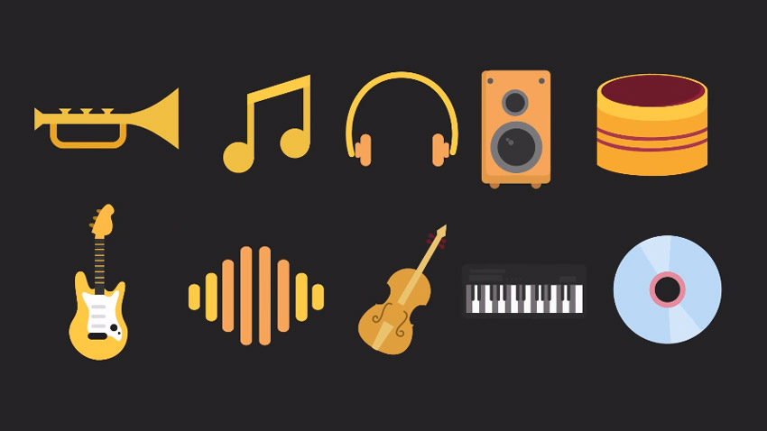 Music Animated Icons from Envato Elements
