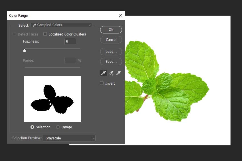 selecting the image with color range