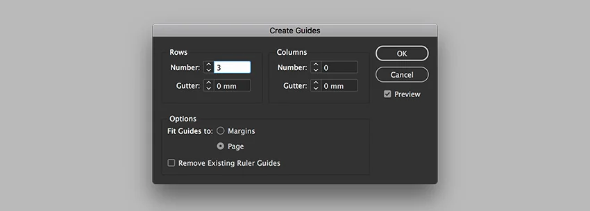 Let’s add some Guides. Head over to Layout > Create Guides. 