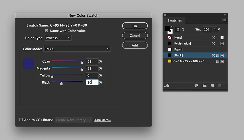 Before we start with the design, let’s add some color swatches.