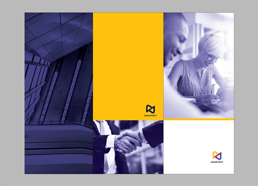 Let’s add a logo to the pamphlet template. Ideally, the logo is placed on the first page and the back of the pamphlet. 