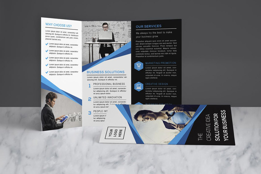 For this example, we'll use a trifold brochure template from Envato Elements.