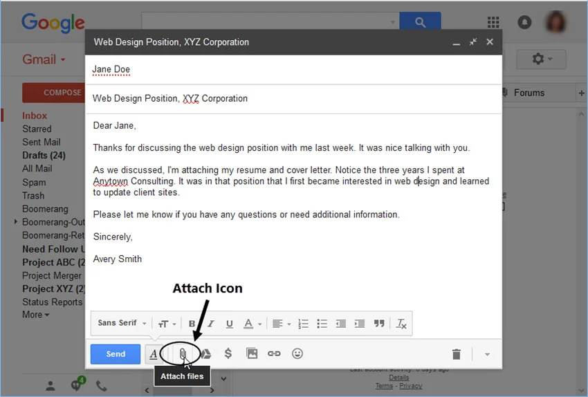 email attachment icon