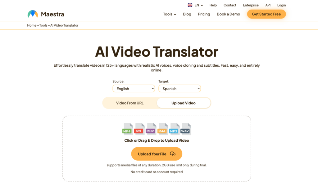 Maestra.ai homepage screenshot
