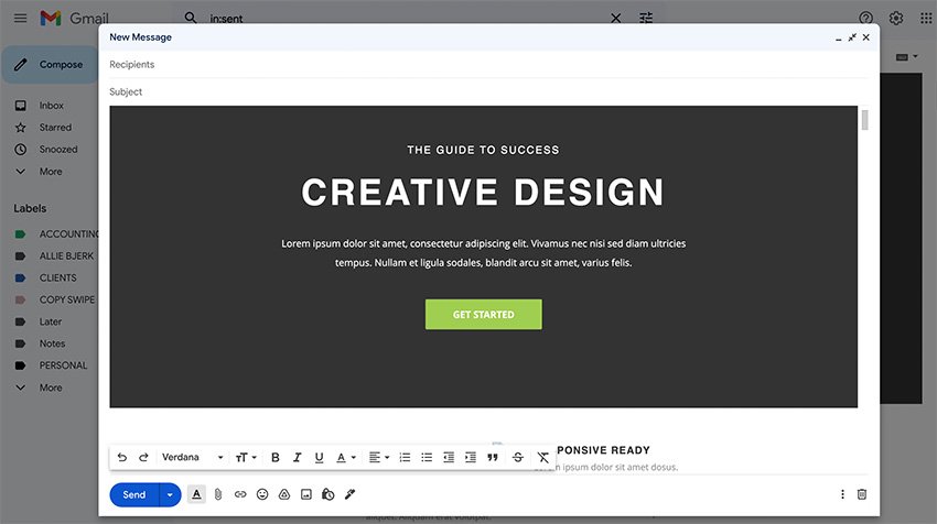 paste into gmail