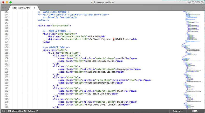 Replacing Name and Contact Info