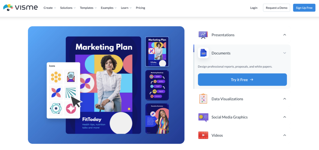 Visme homepage image