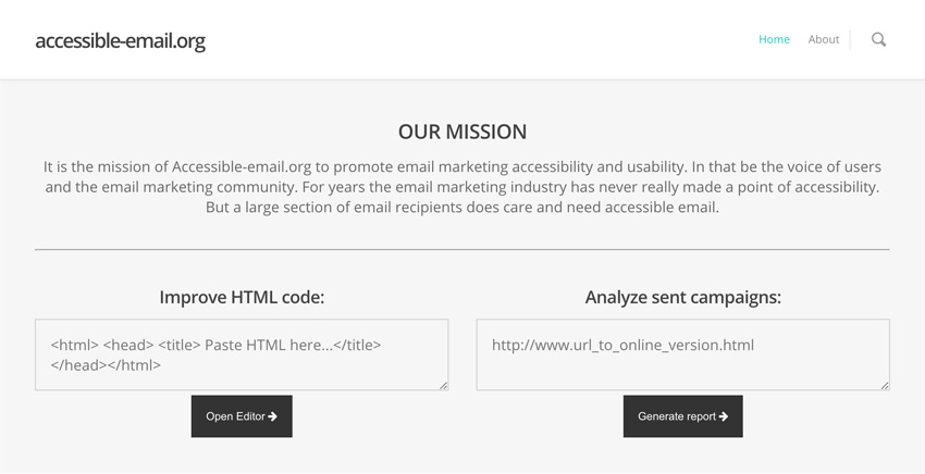 accessible-email.org Email Accessibility Evaluation Tool.