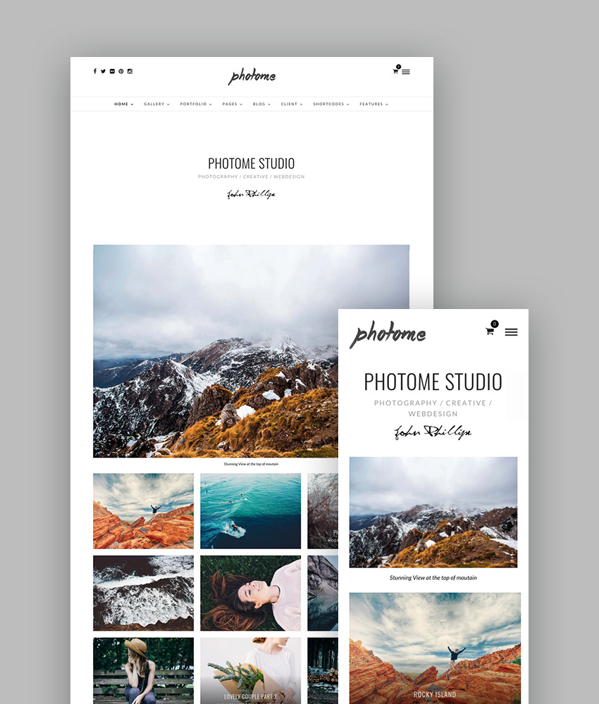 PhotoMe: Creative Photo Gallery Photography Theme