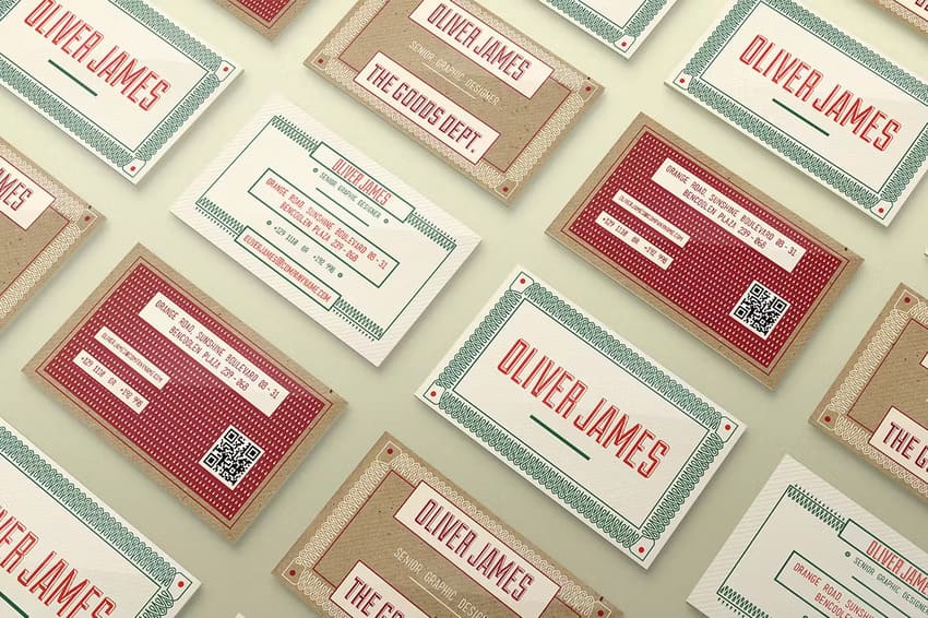 Modern business card back side