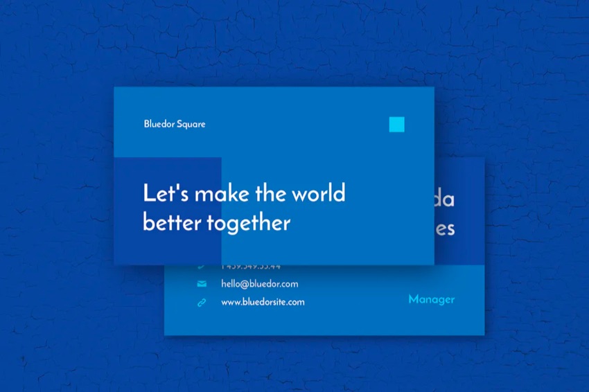 Bluedor business card back side