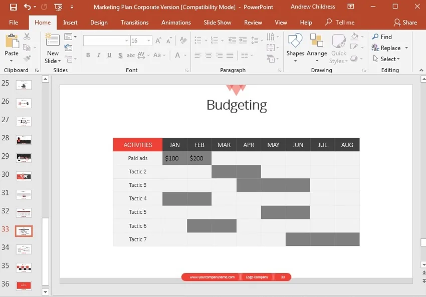 Budget for Marketing plan PPT