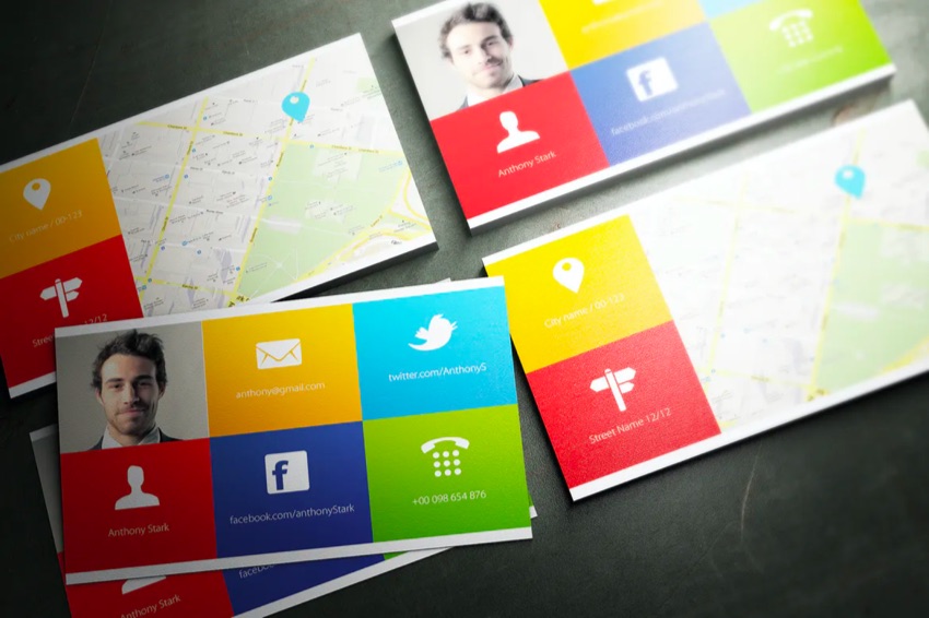 Colors business card backside ideas