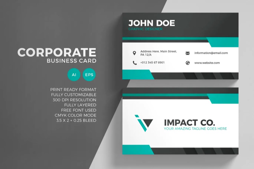 Corporate business card backside ideas