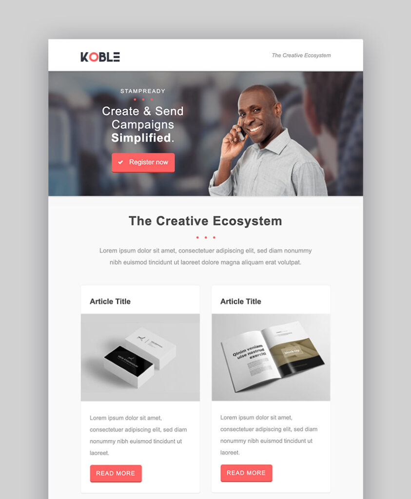 Koble email newsletter template