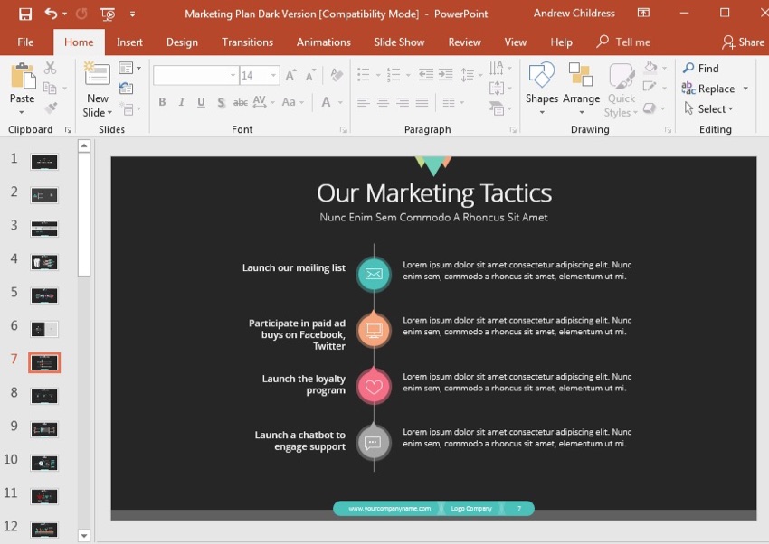 Marketing Tactics Slide Example