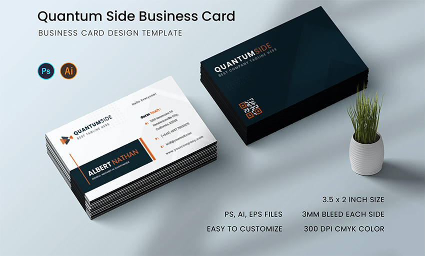 quantum side business card backside ideas