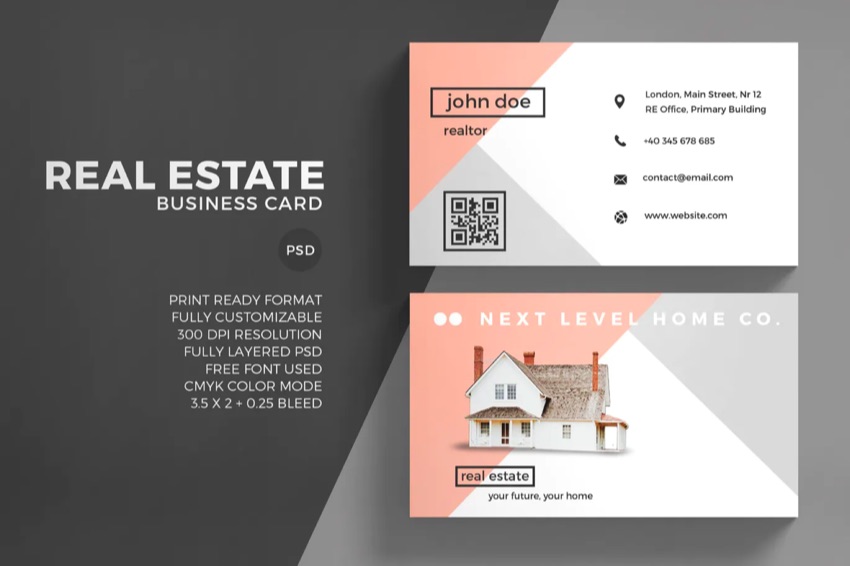 Real estate business card back side