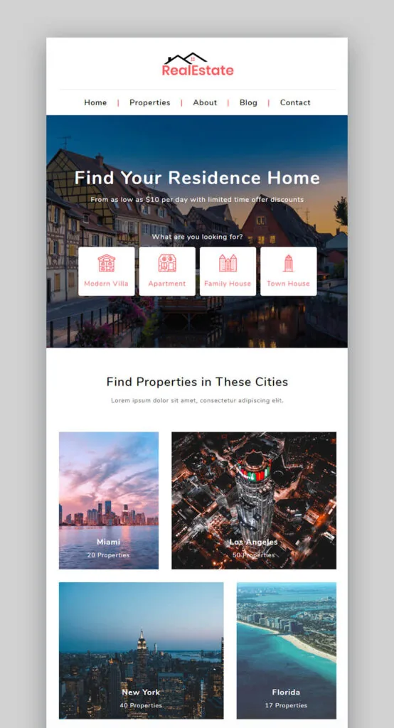 Real Estate digital marketing newsletter template