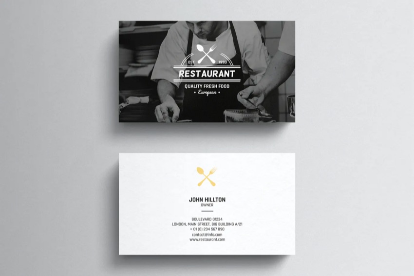 Restaurant back of business card ideas
