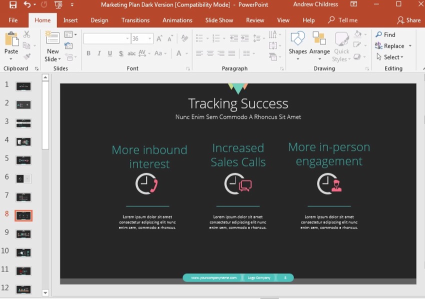 Tracking Success Slide Example