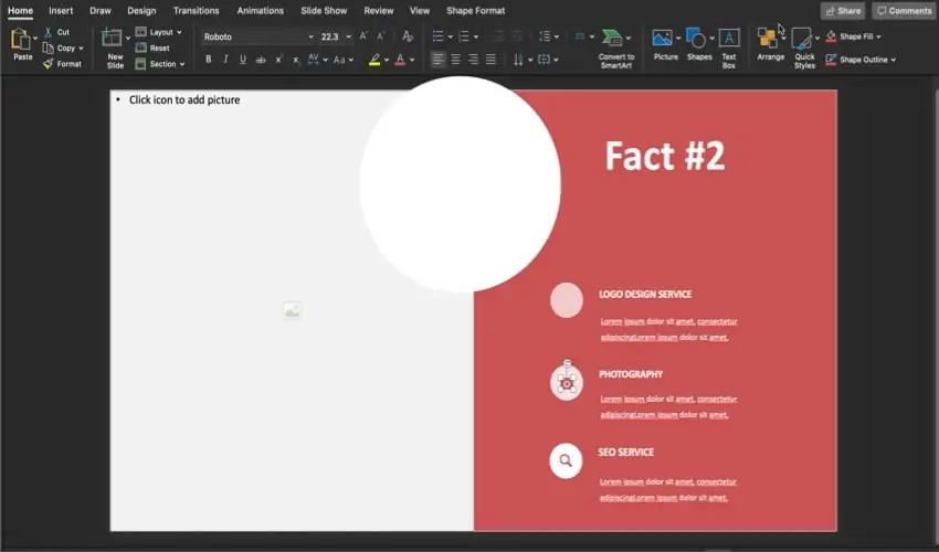 Slide 8 with heading changed