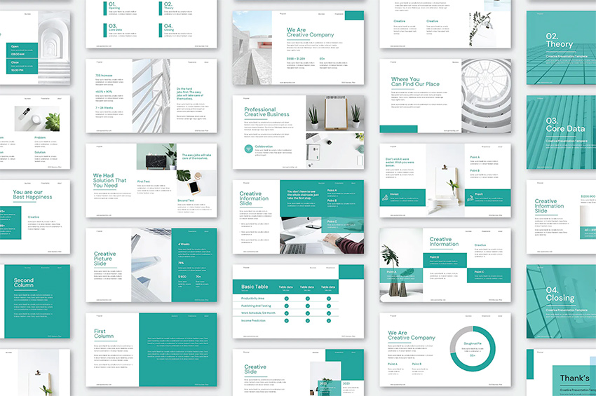 simple clean keynote template