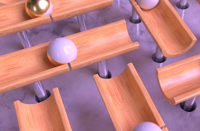 Example of a 3D scene that uses PBR