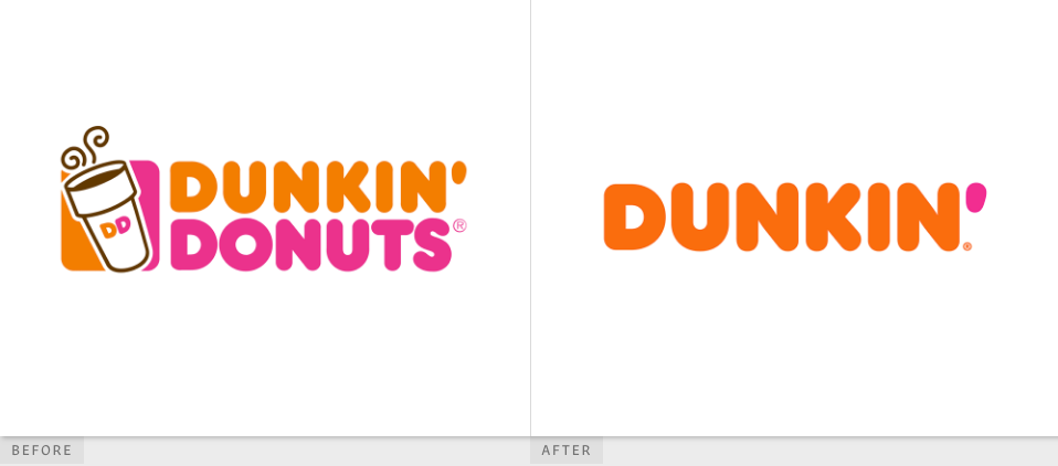 dunkin donut's logo redesign
