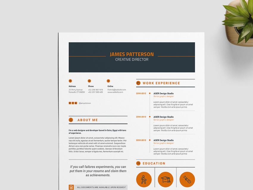 Free creative InDesign resume template