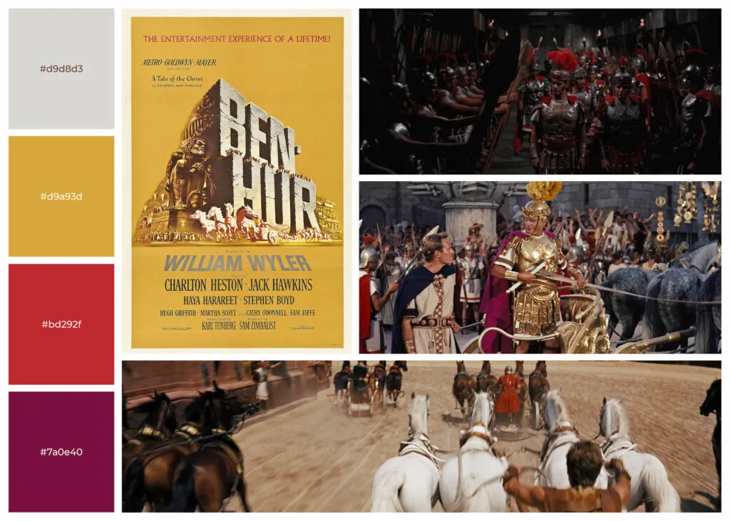 Ben Hur movie poster with color palette