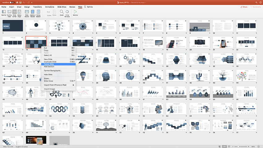 Choosing slides