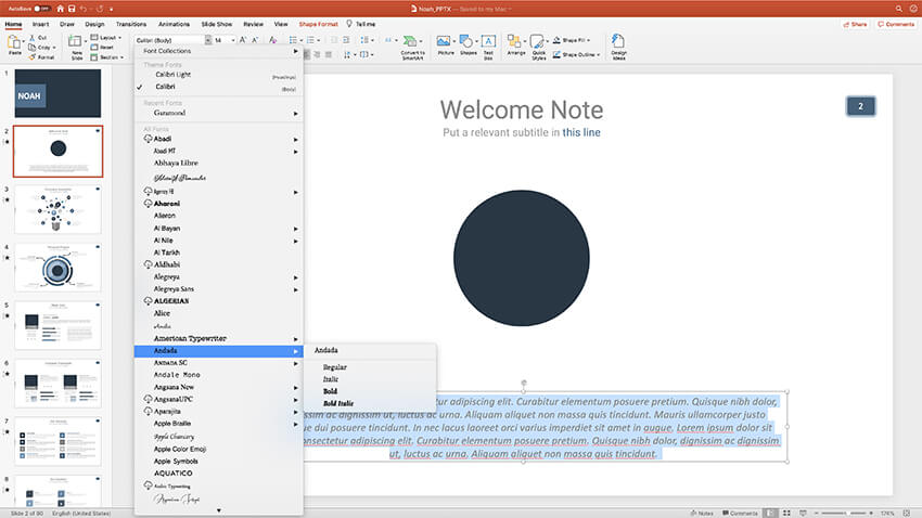 Customizing fonts