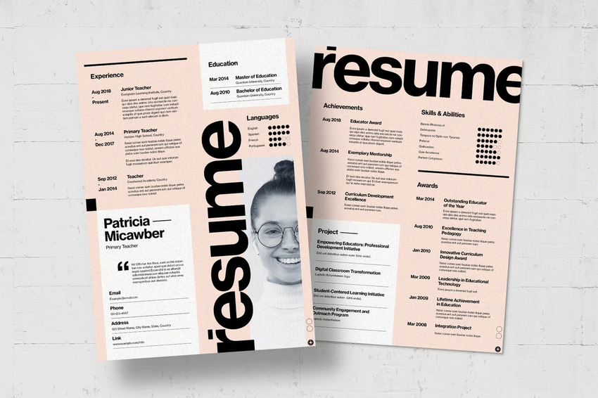 Bold resume template