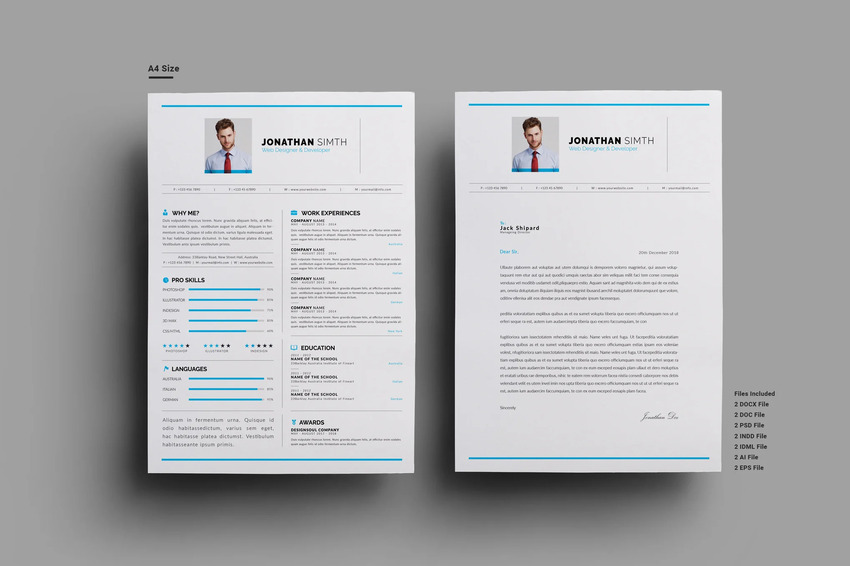 Highlight your achievements on the CV template in InDesign