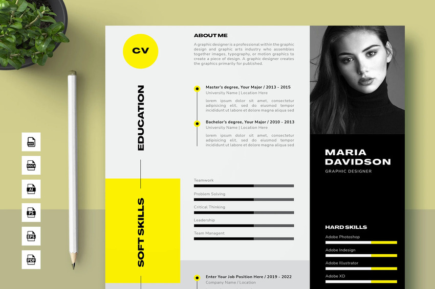 Sharp InDesign resume templates
