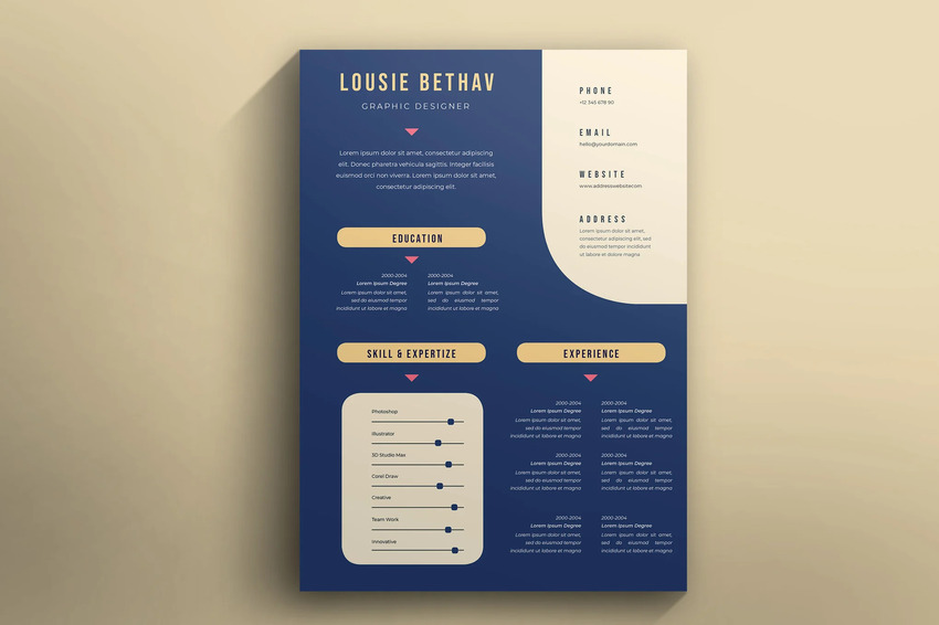 Elegant resume InDesign template