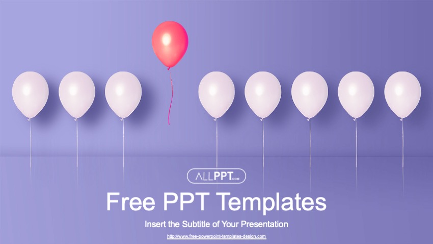 Striking Red Balloon PowerPoint templates