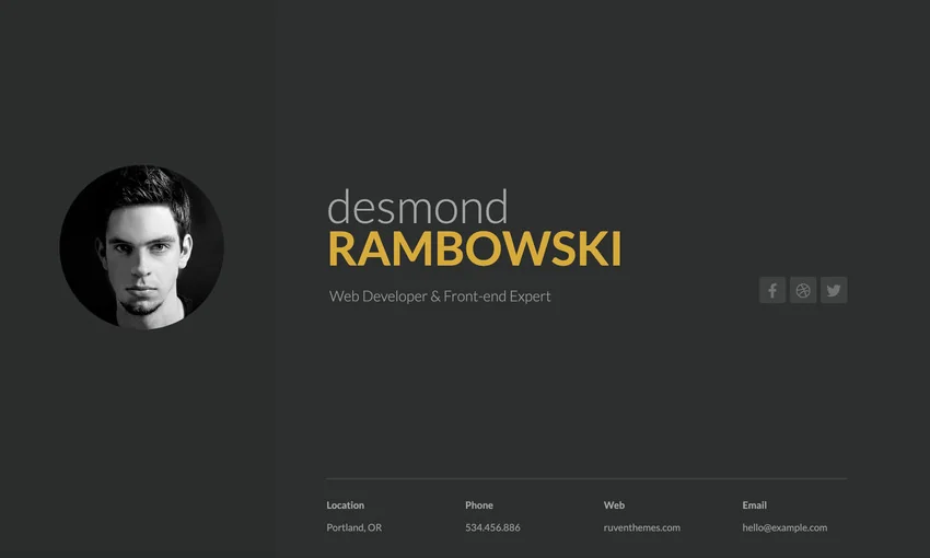 Desmond: Resume / CV HTML Template