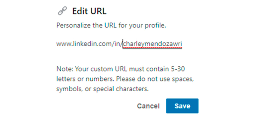 LinkedIn Custom URL