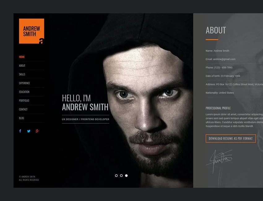 MEE - Responsive Resume HTML and Portfolio Template