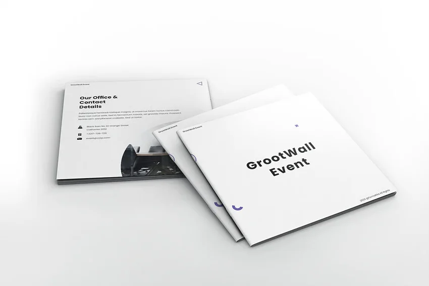 Event Organizer Square Brochure Template
