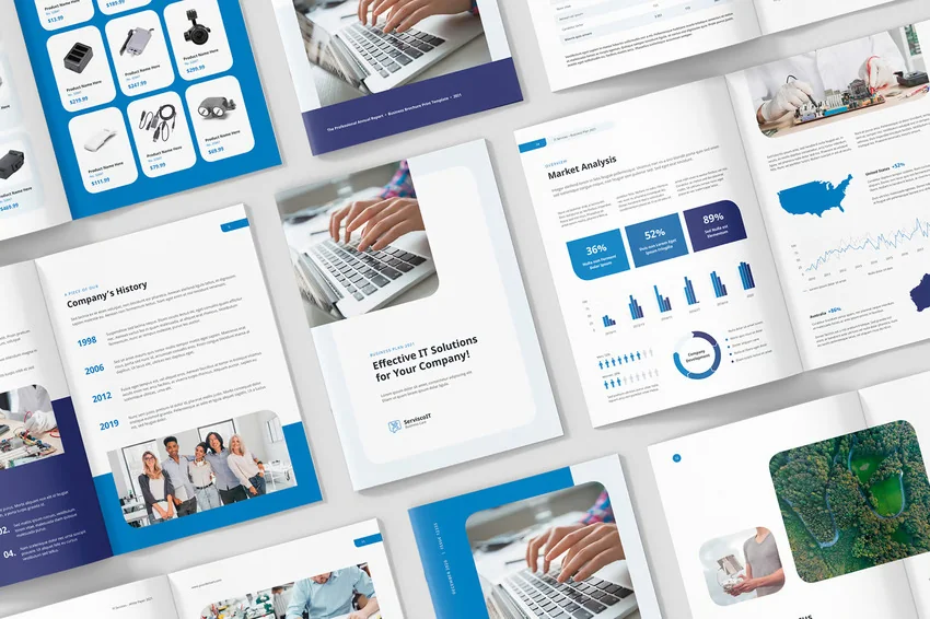 IT Services – Bundle Brochures Print Templates
