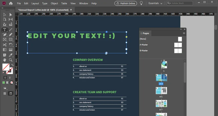 InDesign Type Tool